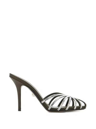 Alevì Emily Crystal-embellished Heeled Sandals In Green