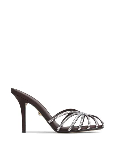 Alevì Emily Crystal-embellished Sandals In Brown