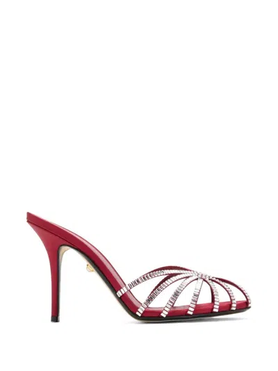 Alevì Emily Crystal-embellished Sandals In Red
