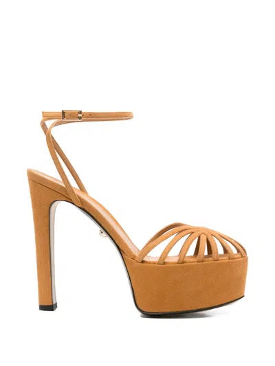 Alevì Eva Platform Strap Sandals In Brown