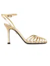 Alevì Metallic Leather Ally Heeled Sandals 95 In Golden