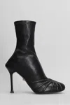 Alevì Iman 095 High Heels Ankle Boots In Black Leather In Black