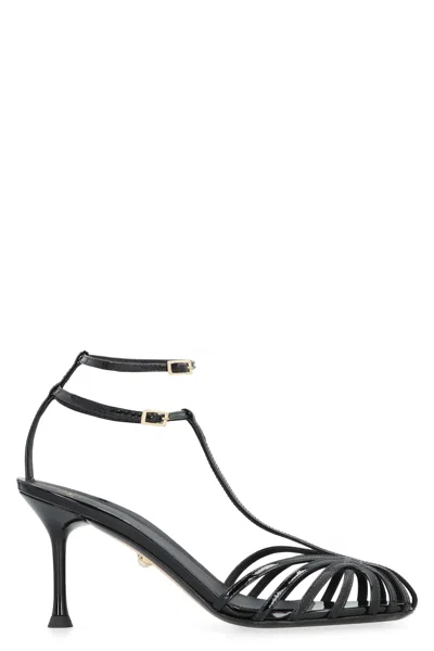 Alevì Jessie Leather Sandals In Black