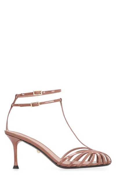 Alevì Jessie Leather Sandals In Brown