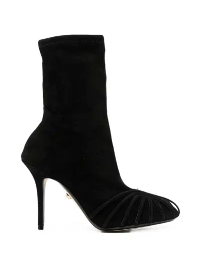 Alevì Karen Cage-detail Ankle Boots In Black