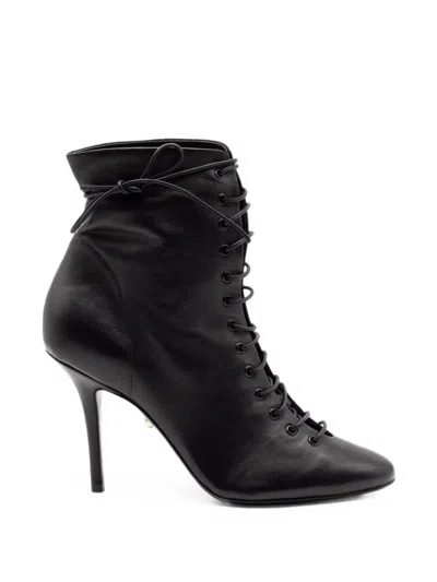 Alevì Lace-up Leather Ankle Boots In Black