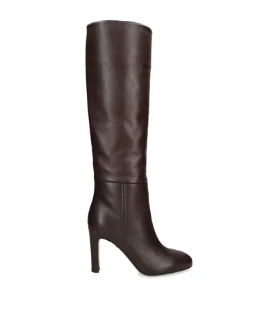 Alevì Leather Auryn Knee High Boots 95 In Brown