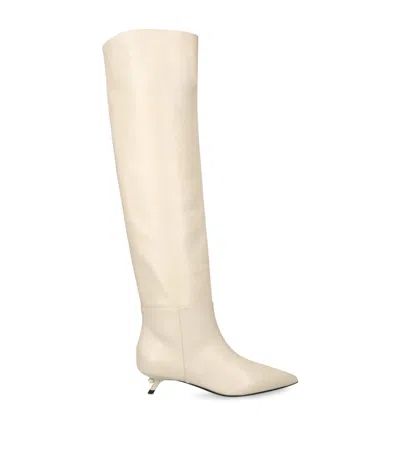 Alevì Leather Derby Knee-high Boots 35 In White