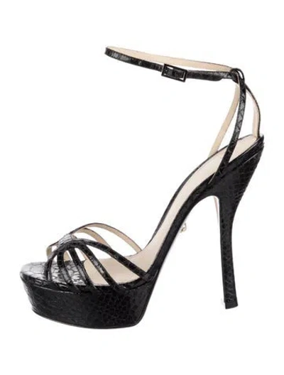 Pre-owned Alevì Leather D'orsay Pumps In Black