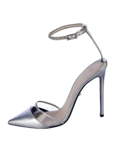 Pre-owned Alevì Leather D'orsay Pumps In Silver