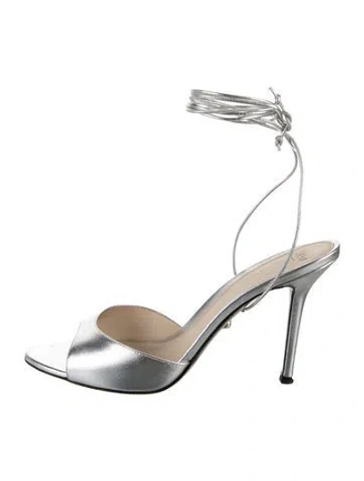 Pre-owned Alevì Leather Sandals In Metallic/silver
