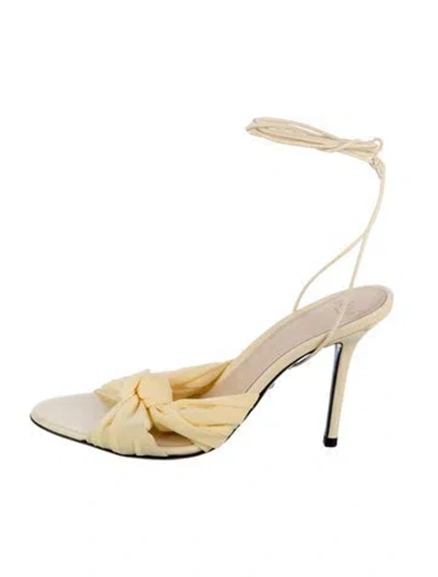 Pre-owned Alevì Leather Sandals In Neutrals/yellow