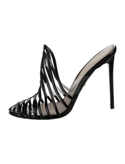 Pre-owned Alevì Leather Slides In Black