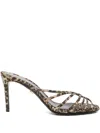 Alevì Leopard-print Heeled Sandals In Black