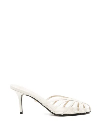 Alevì Mel Leather Sandals In White
