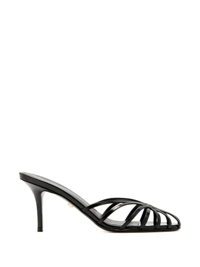 Alevì Mel Stiletto Caged Sandals In Black