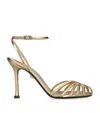Alevì Metallic Leather Ally Heeled Sandals 95 In Gold