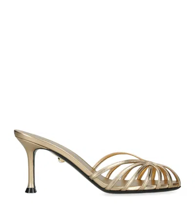 Alevì Metallic Leather Rachel Heeled Sandals 75 In Gold
