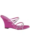 Alevì Milano Aline 090 Fuchsia Open-toe Wedge Sandal In Pink