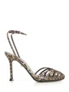 Alevì Milano Ally 095 Glam Satin Sandals Animalier