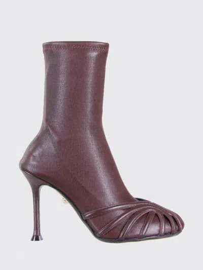 Alevì Milano Flat Ankle Boot  Woman Color Burgundy In Brown