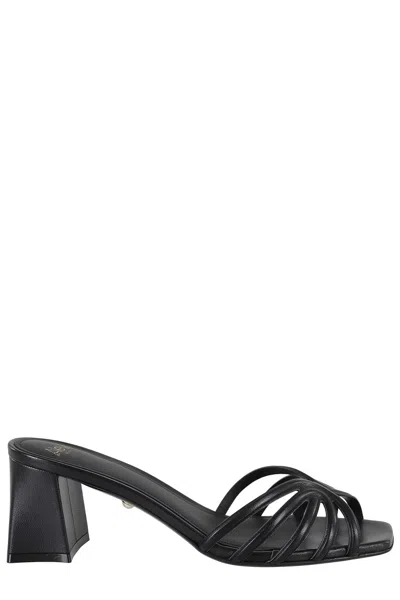Alevì Milano Alevi` Milano Laya 060 Joy Pulp Sandals With Square Heel In Black
