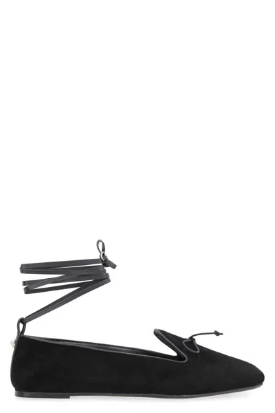Alevì Milano Patty Suede Ballet Flats In Black
