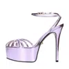 Alevì Milano Aleví Milano Woman Sandals Mauve Size 8 Leather In Viola Blu E Verdi