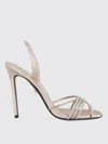 Alevì Milano Satin Slingback Sandals With Rhinestone Straps