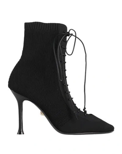 ALEVÌ MILANO ALEVÍ MILANO WOMAN ANKLE BOOTS BLACK SIZE 8 TEXTILE FIBERS
