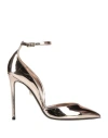 Alevì Milano Pointed Toe Pumps With Mirrored Leather Finish In Gold