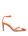 Alevì Milano Aleví Milano Woman Pumps Orange Size 7 Textile Fibers In Orange