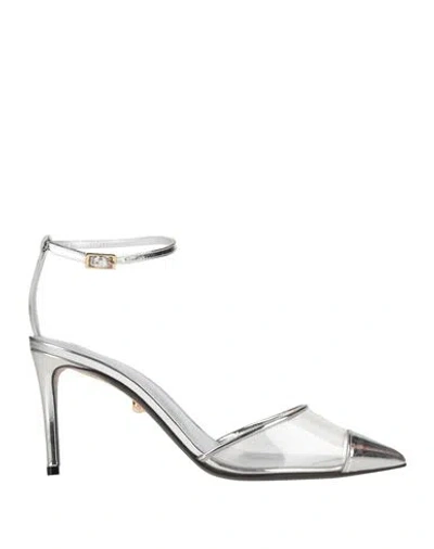 Alevì Milano Aleví Milano Woman Pumps Silver Size 8 Leather, Rubber