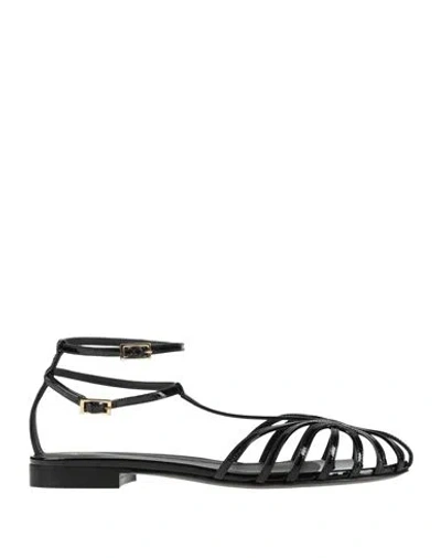 ALEVÌ MILANO ALEVÍ MILANO WOMAN SANDALS BLACK SIZE 6 LEATHER