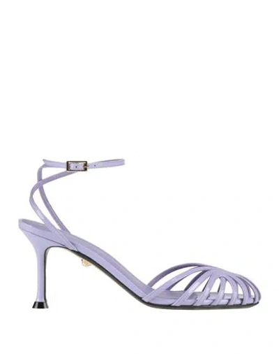 Alevì Milano Aleví Milano Woman Sandals Lilac Size 7 Leather In Purple