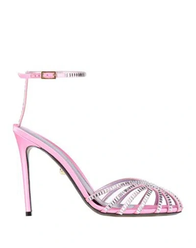 Alevì Milano Aleví Milano Woman Sandals Purple Size 8.5 Textile Fibers, Leather