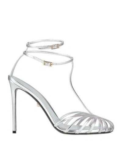 Alevì Milano Aleví Milano Woman Sandals Silver Size 8 Leather In Gray