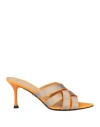 Alevì Milano Aleví Milano Woman Sandals Taupe Size 7 Textile Fibers In Grey