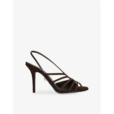 Alevì Milano Womens Alevi Milano Star 95 Suede Heeled Sandals In Dark Brown