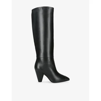 Alevì Milano Womens Black Naty 85 Knee-high Leather Boots Eur 38/5 Uk