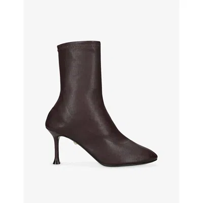 Alevì Milano Womens Wine Etiennne 75 Ankle Leather Boots Eur 37 / 4 Uk In Brown