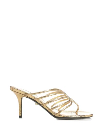 Alevì Miriam Leather Sandals In Gold