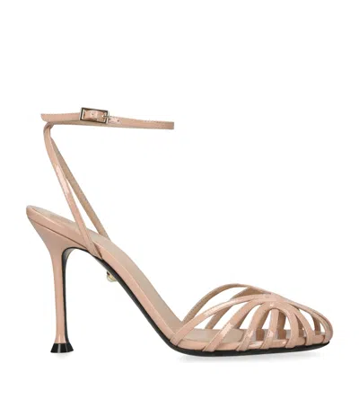 Alevì Patent Leather Ally Heeled Sandals 95 In Rose