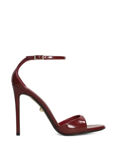 Alevì Patent-finish Ankle-strap Sandals In Red