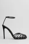 Alevì Penelope 110 Sandals In Black Fabric In Black