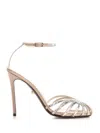 Alevì Penelope 110mm Satin Sandals In Neutral