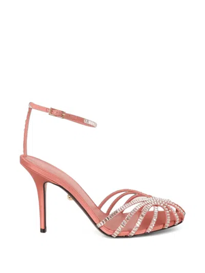 Alevì Penelope Xtal Crystal-embellished Caged Sandals In Pink