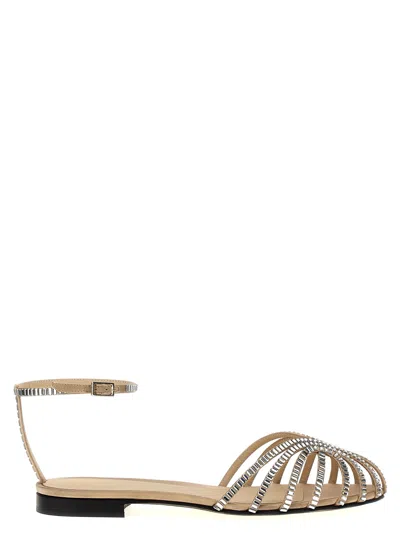 Alevì Rebecca Crystal-embellished Sandals In Beige