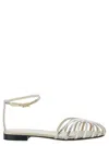 Alevì Rebecca Crystal-embellished Caged Sandals In Metallic
