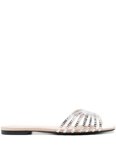 Alevì Rhinestone-embellished Slides In Neutrals
